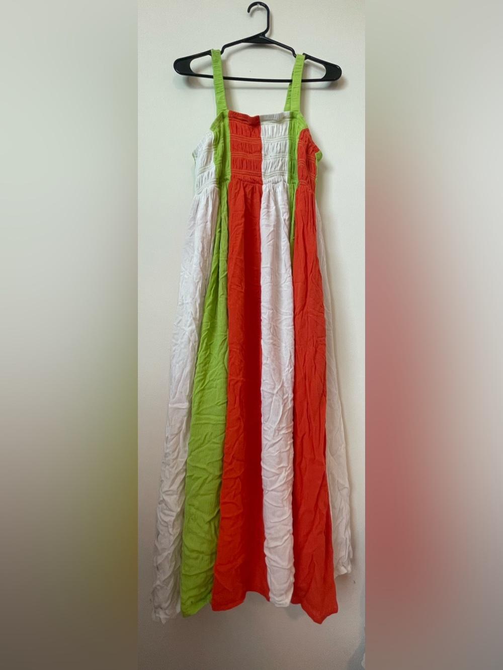 Truth NYC Striped Maxi Dress in White, Green & Red